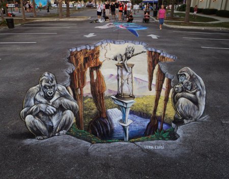 Уличное искусство на асфальте