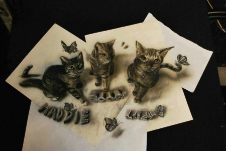 Рисунок кошка 3d