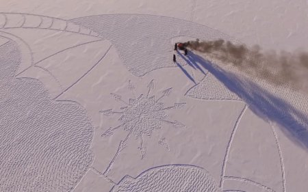 Саймон Бек рисунки на снегу