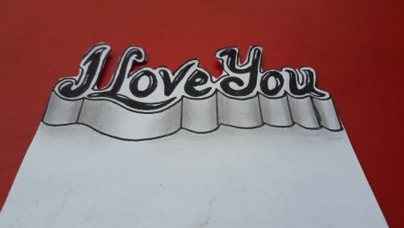 I Love you 3d рисунки на бумаге