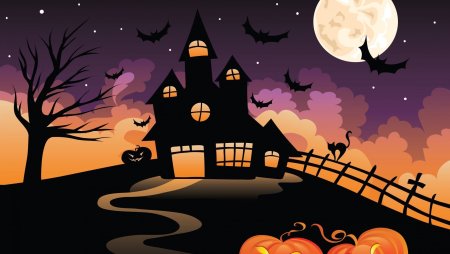 Хэллоуин на белом фоне