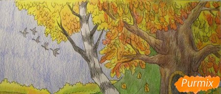 Рисование осенние листья