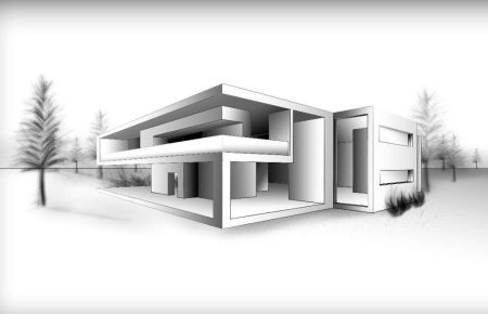 Архитектура на белом фоне