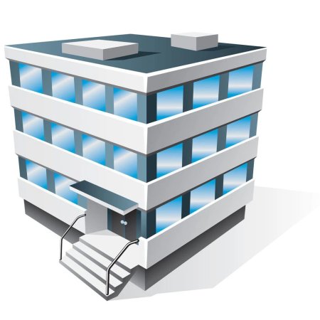 Здание на белом фоне