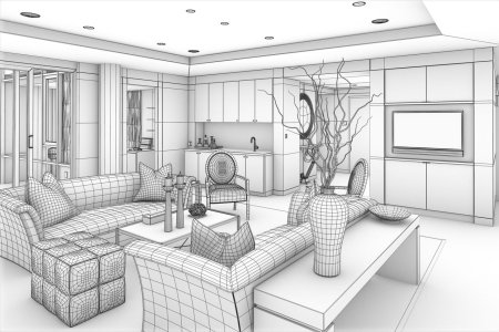 Чертеж интерьера