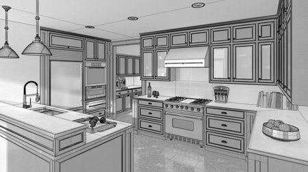 Кухня графический набросок