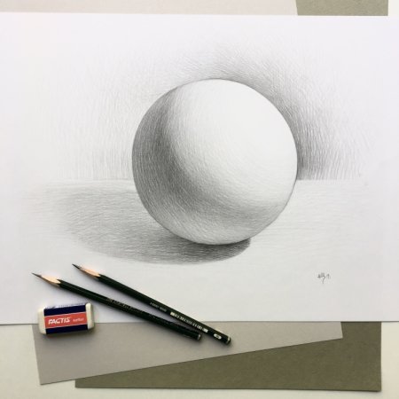 Рисование объемного шара