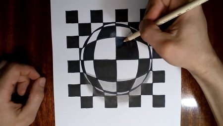 3d шар рисунок карандашом