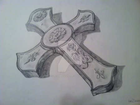 Крест объемный эскиз