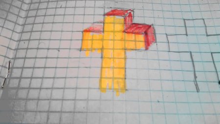 Объемный крестик по клеткам