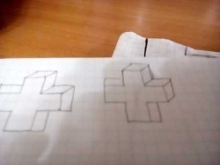 3д крест по клеточкам