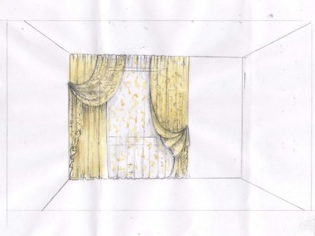 Эскизы штор в спальню