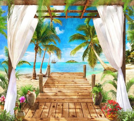 Фотошторы Райский уголок