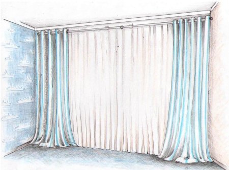 Эскизы штор карандашом