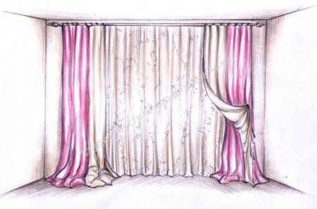 Шторы рисунок красками