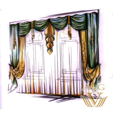 Эскизы штор с ламбрекенами