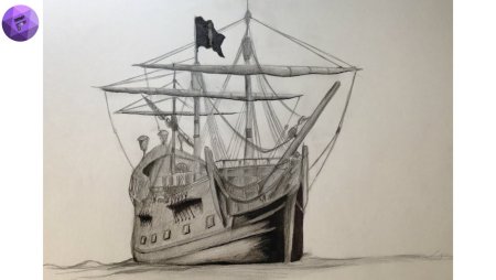 Объемные рисунки кораблей карандашом