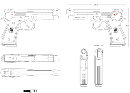 Beretta 92 чертеж