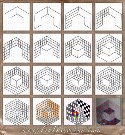 Иллюзии в тетради в клетку