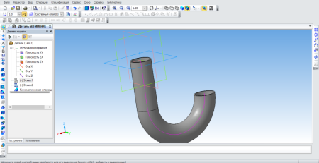 Деталь труба +тройник компас 3d