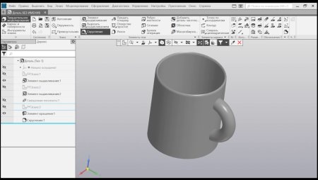 Стакан в компас 3д