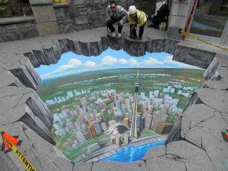 Джулиан Бивер.трехмерные рисунки на асфальте