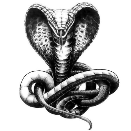 Тату Кобра с капюшоном