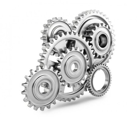 Шестерня на белом фоне