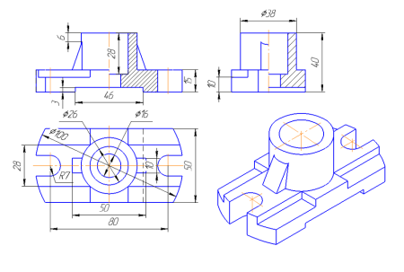 Чертеж компас 3d опора