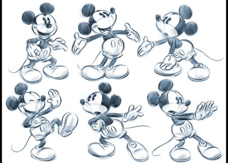 Раскадровки Диснея Микки