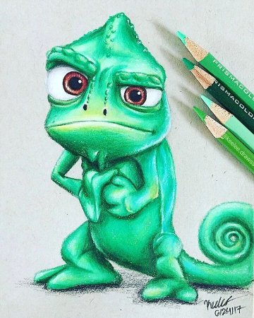 Мульт герои цветными карандашами