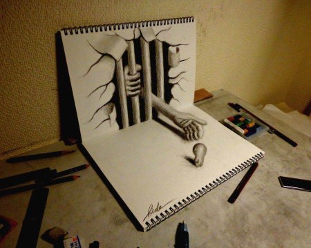 Интересные рисунки на бумаге