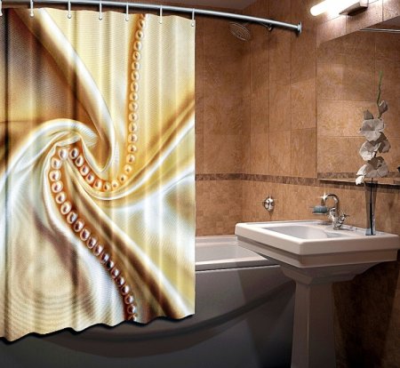 Шторы для ванной комнаты красные