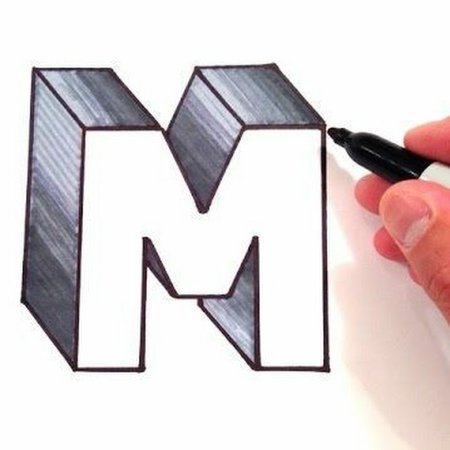 Рисование объемных букв