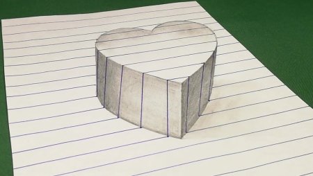 3д сердечко рисунок