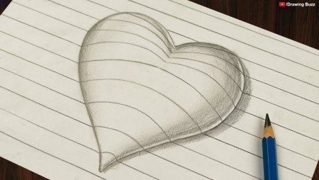 Объемное сердце нарисовать