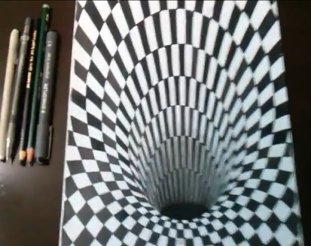 Иллюзия 3д воронка