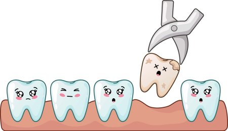 Зуб мультяшка удалили