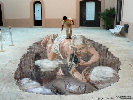 Рисунки на асфальте граффити