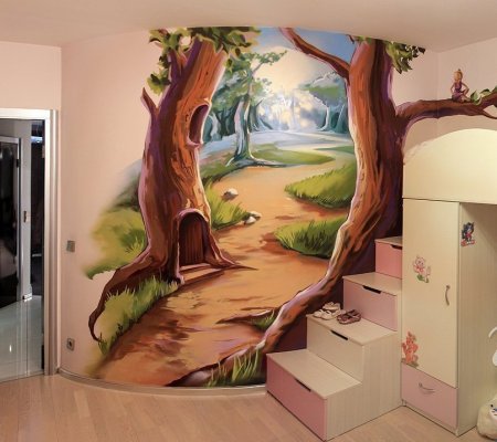 Художественная роспись стен в интерьере