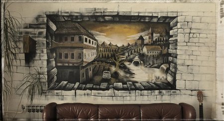 3d рисунки на стене в квартире