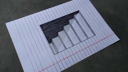 Иллюзия лестницы на бумаге