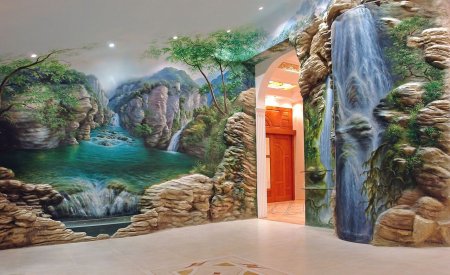 Барельеф водопад