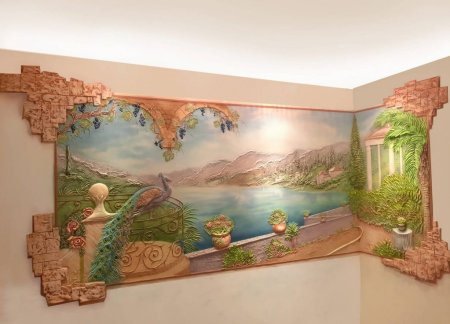 Художественная роспись стен в интерьере