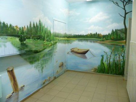 Роспись стен озеро