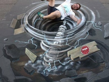 Трехмерные картины на асфальте