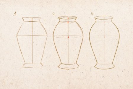 Этапы рисования вазы