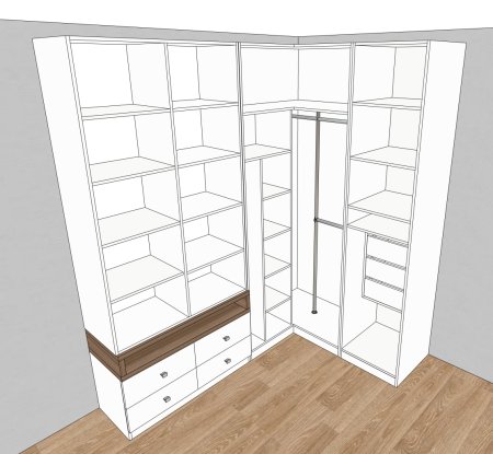 Дизайн проект углового шкафа купе
