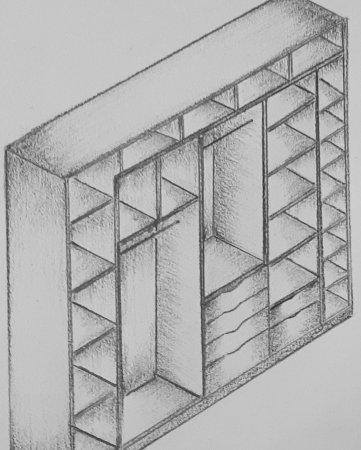 Поэтапное рисование шкафа