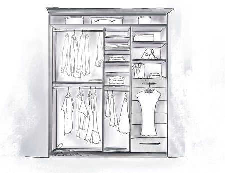 Шкаф купе 1800х2400х600 чертеж